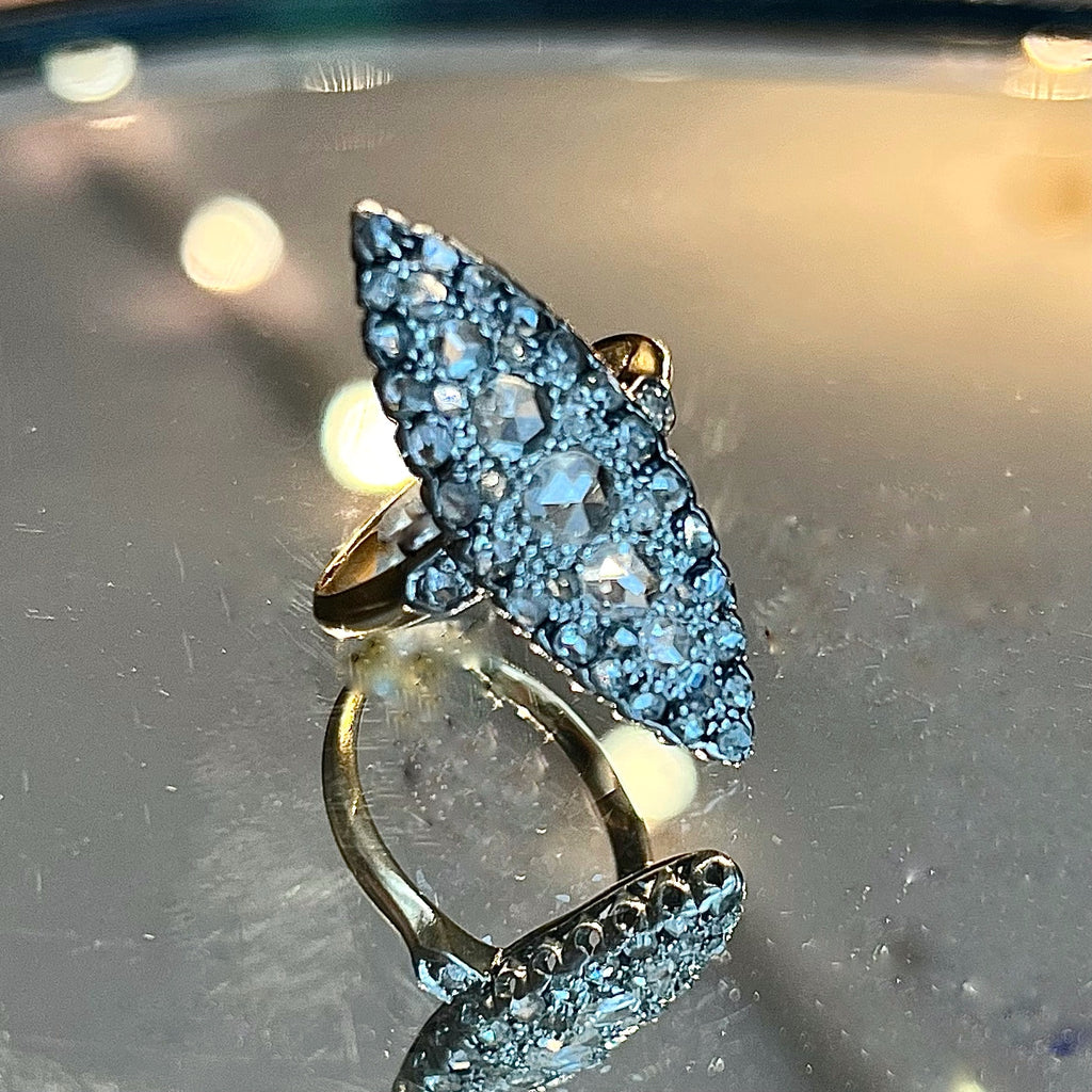 Georgian Diamond Cluster Ring - Charlotte Sayers Antique Jewellery